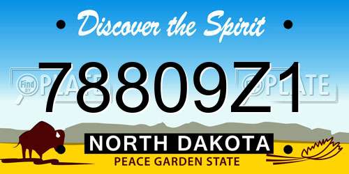 78809Z1 North Dakota License Plate