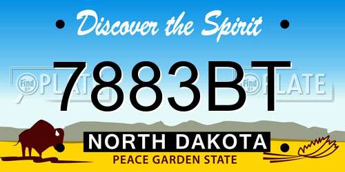 7883BT North Dakota License Plate