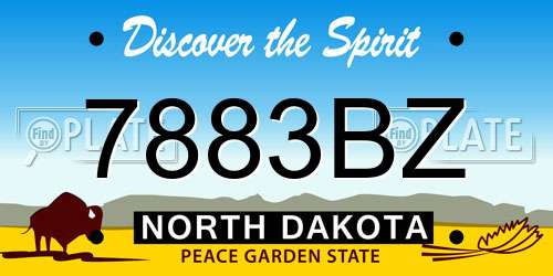 7883BZ North Dakota License Plate