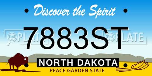 7883ST North Dakota License Plate