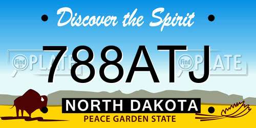 788ATJ North Dakota License Plate
