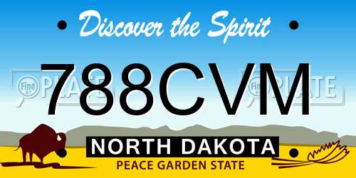 788CVM North Dakota License Plate