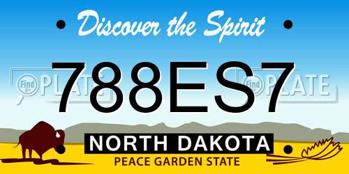 788ES7 North Dakota License Plate