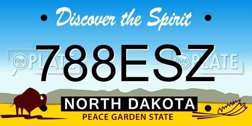 788ESZ North Dakota License Plate