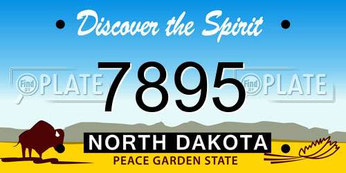 7895 North Dakota License Plate