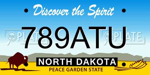 789ATU North Dakota License Plate
