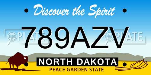 789AZV North Dakota License Plate