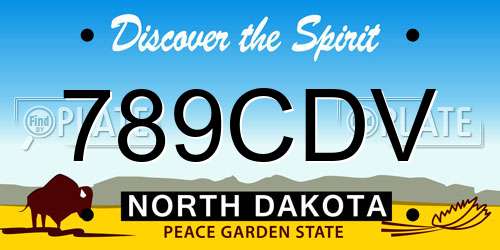 789CDV North Dakota License Plate