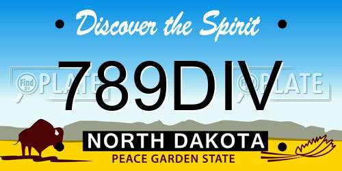 789DIV North Dakota License Plate