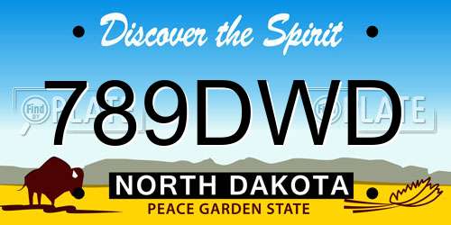 789DWD North Dakota License Plate