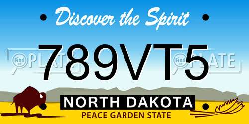 789VT5 North Dakota License Plate