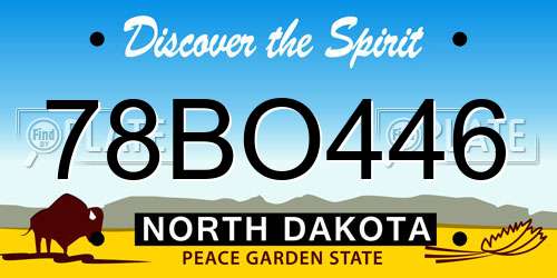 78BO446 North Dakota License Plate