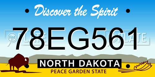 78EG561 North Dakota License Plate
