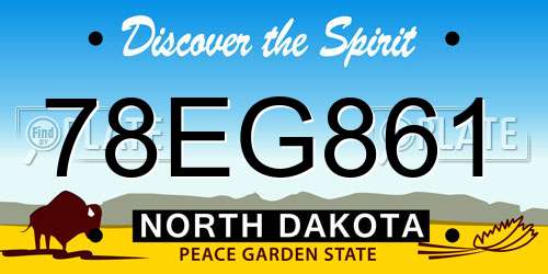 78EG861 North Dakota License Plate