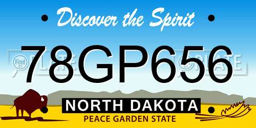 78GP656 North Dakota License Plate
