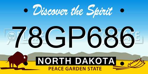 78GP686 North Dakota License Plate