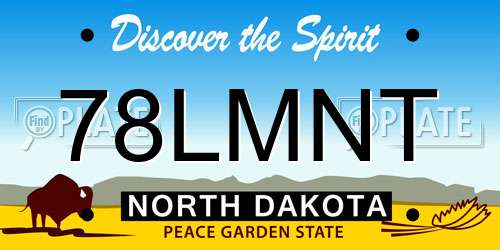 78LMNT North Dakota License Plate