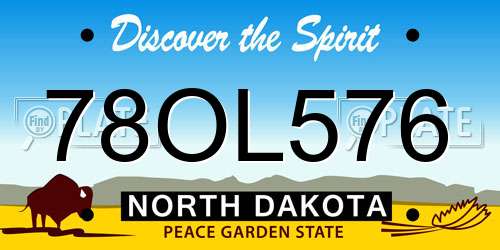 78OL576 North Dakota License Plate