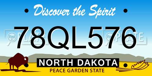 78QL576 North Dakota License Plate
