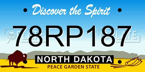 78RP187 North Dakota License Plate