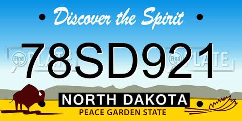 78SD921 North Dakota License Plate