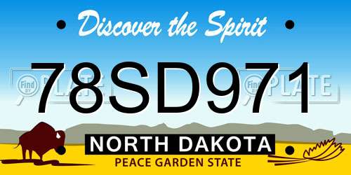 78SD971 North Dakota License Plate