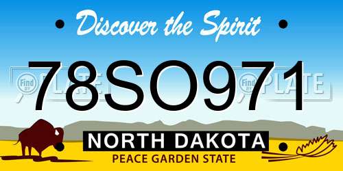 78SO971 North Dakota License Plate