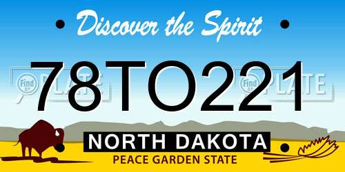 78TO221 North Dakota License Plate