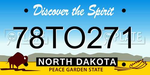 78TO271 North Dakota License Plate
