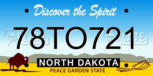78TO721 North Dakota License Plate