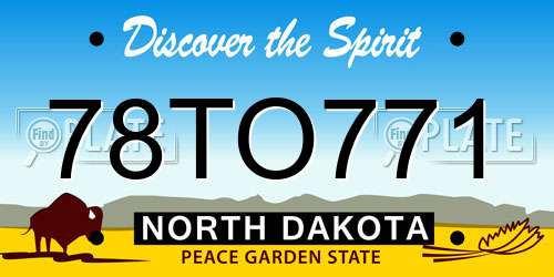 78TO771 North Dakota License Plate