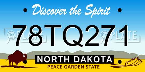 78TQ271 North Dakota License Plate