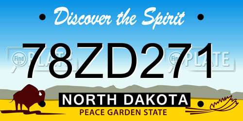 78ZD271 North Dakota License Plate