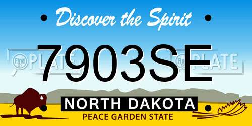 7903SE North Dakota License Plate
