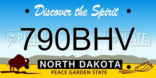 790BHV North Dakota License Plate