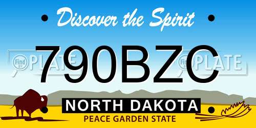790BZC North Dakota License Plate