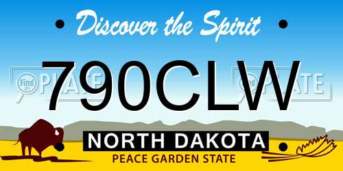 790CLW North Dakota License Plate