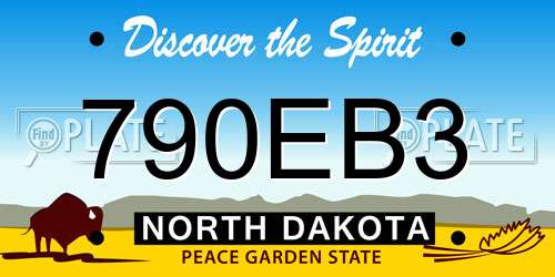 790EB3 North Dakota License Plate