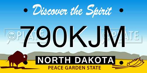 790KJM North Dakota License Plate
