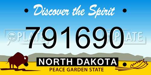 791690 North Dakota License Plate