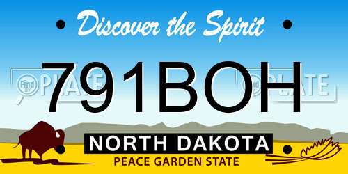 791BOH North Dakota License Plate