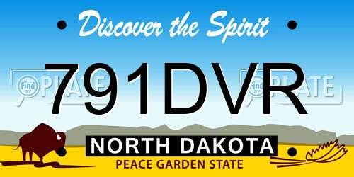 791DVR North Dakota License Plate
