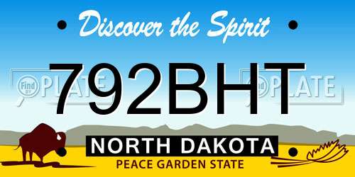 792BHT North Dakota License Plate