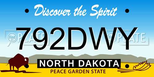 792DWY North Dakota License Plate
