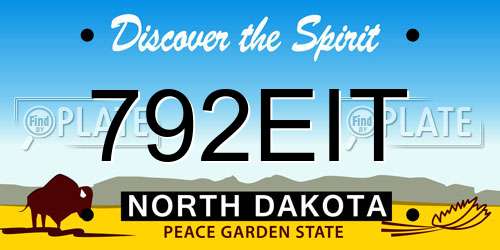 792EIT North Dakota License Plate