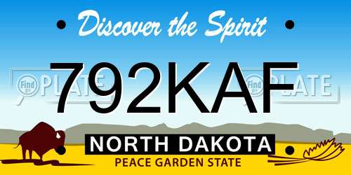 792KAF North Dakota License Plate