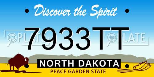 7933TT North Dakota License Plate