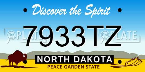 7933TZ North Dakota License Plate