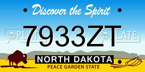 7933ZT North Dakota License Plate