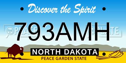 793AMH North Dakota License Plate